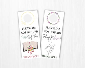 Placas de porta "Não perturbe" para estudo bíblico, placa para sala de oração, momento de tranquilidade com Deus.