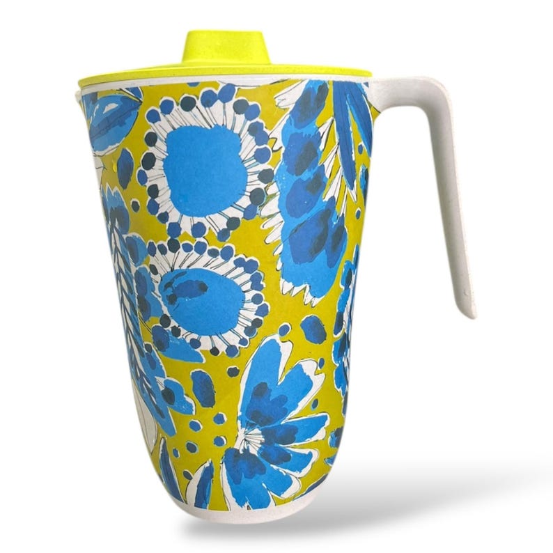 Vera for Anthropologie Retro Style Melamine 2 Quart Drink Pitcher with Lid afbeelding 1