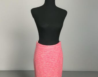 ヴィンテージツイード J. Crew スカート サイズ2 | 仕事用レトロファッション | ビジネスウェア | ピンクのレディース服 | 高級ヴィンテージ服 | サイズ2