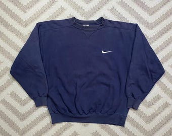 ヴィンテージ フェード 90年代 NIKE スモール 刺繍 スウッシュ スウェットシャツ