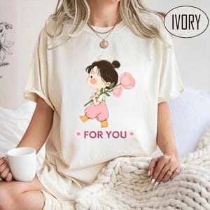 For You Kawaii Girl T-Shirt – Cute Cartoon Graphic Tee | Aesthetic Korean Style Shirt – Gift for Her