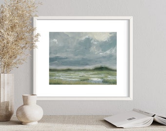 Savannah Georgia Landscape Oil Painting Print, Coastal Marshland Art Print, Marsh Home Decor, 11x14 or 8x10 Giclee Print, Georgia Coast