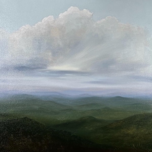 Oil Painting, Mountain Landscape Oil Painting, Sky Painting, Original Art Cloudscape Painting in Oils 20x20 Oil on Linen
