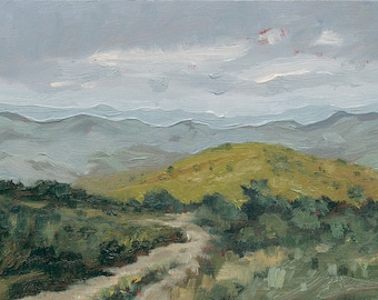 Landscape Nature Wall Art, Appalachian Art Mountain Forest Scene, Oil Painting Print, Appalachian Trail Mountain Range Painting, 8x10, 11x14