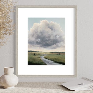 South Carolina Home Decor, Salt Marsh Painting Prints, Sullivans Island South Carolina Wall Art 11x14, Cloud Oil Painting Print, Coastal Art