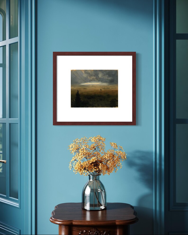 Original Oil Painting - 8x10 Art Moody Landscape Dark Academia - Tonalist Southern Gothic Art - Tonalism Antique Style image 4