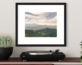 Oil Painting Print, Appalachia Art Mountain Forest Scene, Appalachian Trail Mountain Range Painting, Landscape Nature Wall Art 8x10, 11x14