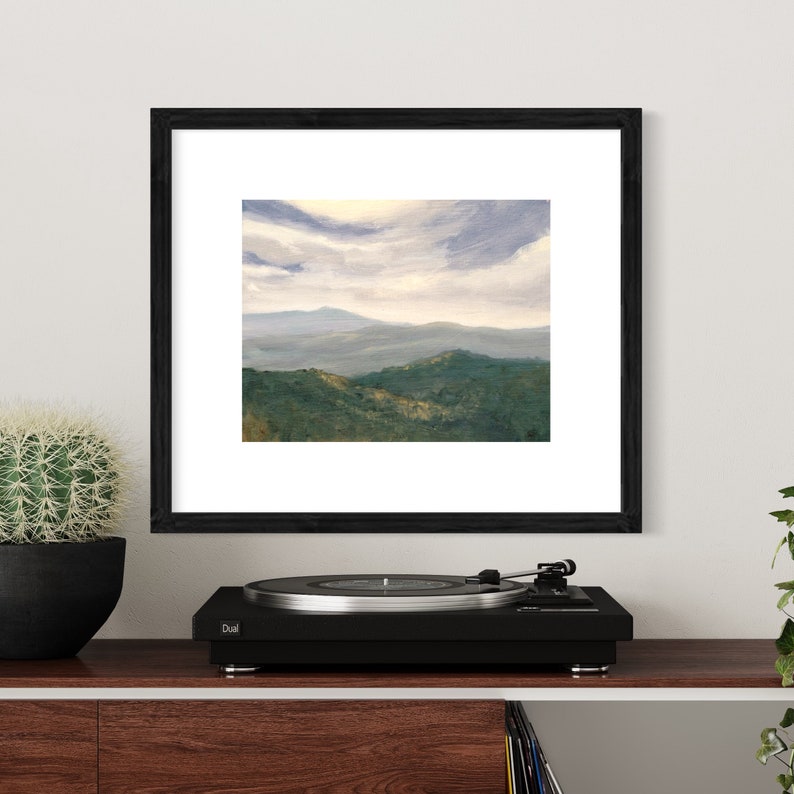 Oil Painting Print, Appalachia Art Mountain Forest Scene, Appalachian Trail Mountain Range Painting, Landscape Nature Wall Art 8x10, 11x14 image 1