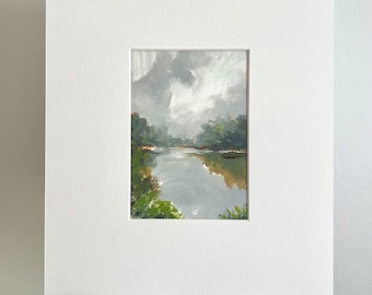Original Painting, Landscape Painting 5x7, Acrylic Painting Original Art, Lake House Decor Painting, Landscapes