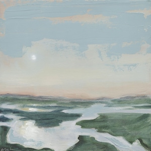 Georgia Oil Painting Print, Southern Landscape Painting Fine Art Print, Oil Landscape Wall Art, Shabby Chic Coastal Decor, Rustic Boho Decor
