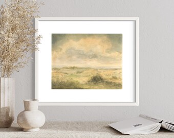 Watercolor Painting Landscape Print, 8x10 Muted England Landscape Painting Watercolor, England Watercolor Painting Print of Painting 11x14