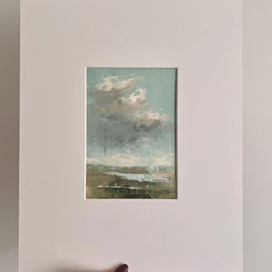 Original Oil Painting, Landscape Painting 5x7, Oil Painting Original Art, Palette Knife Cloud Oil Painting, Landscape in Oils