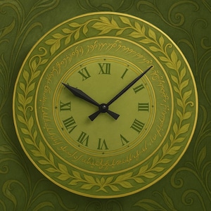 Vintage Wall Clock, Elvish Nature Design, Medieval Decor, Unique Wall Clock, Whimsigoth Cottagecore Home Accent