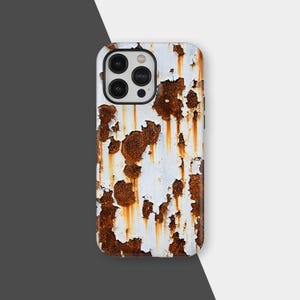 Rustic Rusted Metal Texture Design Tough Phone Case for iPhone 17 16 15 14 13 12 Pro Max, Samsung S25 S24 S23, Industrial Style, Metal Like
