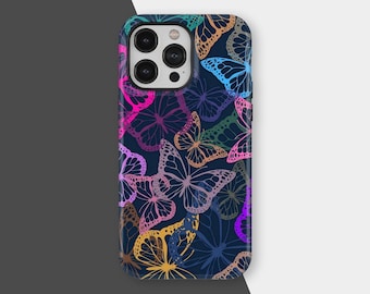 Funda vintage con diseño de mariposas botánicas, moderna y bonita, para iPhone 17, 16, 15, 14, 13, 12 y 11 Pro Max y Samsung Galaxy S25, S24 y S23.