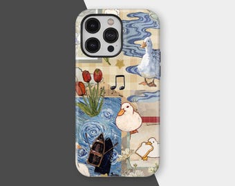 Cute Duck Phone Case, Aesthetic Goose Cover, Duck Collage Phone Case, Cute Silly Goose Cover,  iPhone 17 16 15 14 13 12 11, Samsung S25