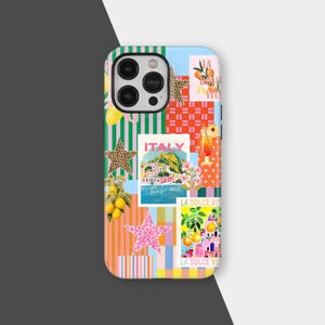 Coquette Italian Collage Phone Case, Italy Phone Case Amalfi La Dolce Vita Cover for iPhone 16 15 14 13 12 Pro Max, Samsung S25 S24 S23 Plus