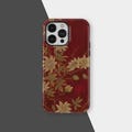 White Passionflowers on Deep Red MagSafe Tough iPhone Case, Vintage Red Floral Phone Case, iPhone 17 16 15 14 13 12 11 Pro Max, Samsung S25 product logo