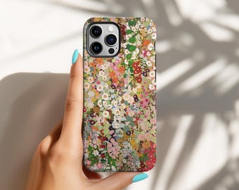 Funda para teléfono FLOWER GARDEN MagSafe, funda para teléfono Wildflower, funda botánica floral para iPhone 17 16 15 14 13 12 11 Pro Max, Samsung S26 S25