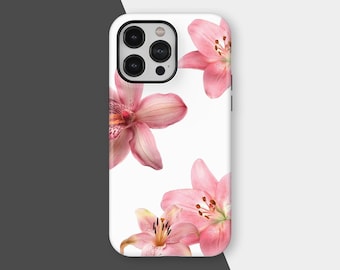 Pink Hibiscus Phone Case, Tropical Floral, Flower Print Cover, iPhone 16 15 14 13 12 11 Pro Max, Samsung S25 S24 Plus