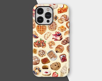 Bakery Lover Phone Case: Cute Bread Waffle Cake Foodie Gift iPhone 17 16 15 14 13 12 11 X Pro Max Plus MagSafe Samsung Galaxy S25 S24 S23