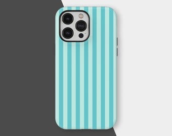 Etui na telefon w stylu retro classic z zielonymi paskami, etui w paski w kolorze turkusowym, etui w kolorze cukierkowym, iPhone 17 16 15 14 13 12 Pro Max, Samsung S25