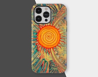 Funda Boho Sun, Fundas Resistentes para Amantes del Sol, Accesorios Estéticos para Teléfonos, iPhone 17, 16, 15, 14, 13, 12, 11 Pro Max, Samsung S25, S24, S23 Ultra
