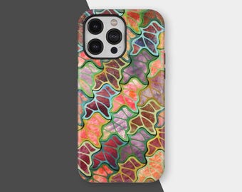 Wavy Abstract Groovy Phone Case For iPhone 17 16 15 14 13 12 11 Pro Max, Samsung S25 S24, Organic Lines Phone Cover, Color Swirls, Retro Art