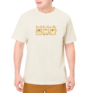Cremefarbenes Welpen-Trio-T-Shirt Design - Kawaii Hundegesichter PNG | Digitaler Download