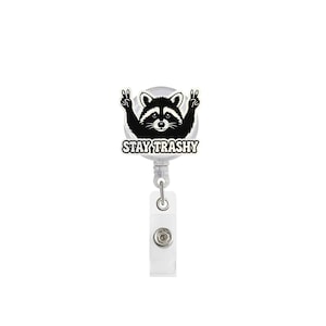 Bobine d'insigne drôle de raton laveur - Porte-badge pour infirmière, bureau, enseignant, clip pour badge, cadeau pour collègue, humour dans la santé