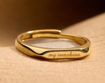 Adjustable Name Ring, Custom Minimalist Gift Jewelry, Personalized for Mom, Meaningful Keepsake, College Graduation Gift