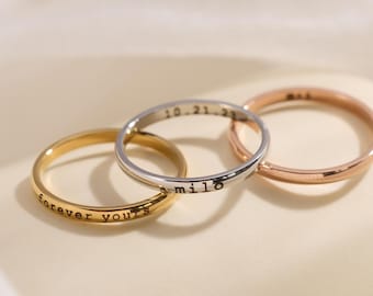 One Ring, Endless Meanings - Custom Engraved Titanium Ring, Name Date Quote Ring, Inside Outside Engraving, Waterproof, Hypoallergenic