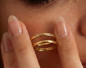 One Ring, Endless Bedeutungen - Titanring mit individueller Gravur, Name Datum Zitat Ring, Innen Außen Gravur, wasserdicht, hypoallergen