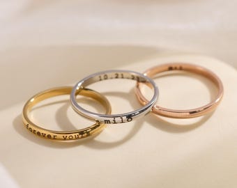 One Ring, Endless Meanings - Custom Engraved Titanium Ring, Name Date Quote Ring, Inside Outside Engraving, Waterproof, Hypoallergenic