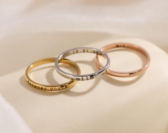 One Ring, Endless Meanings - Custom Engraved Titanium Ring, Name Date Quote Ring, Inside Outside Engraving, Waterproof, Hypoallergenic