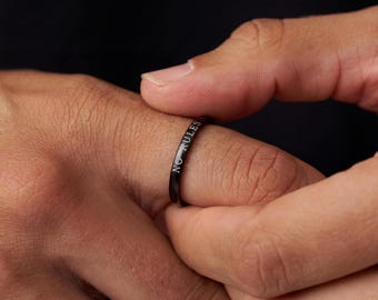 Personalized Dad Ring, Custom Engraved Titanium Ring, Kids Names Ring, Father's Day Gift, Waterproof, Hypoallergenic