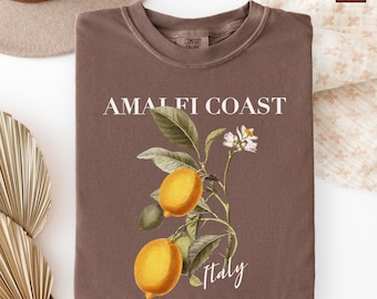 Comfort Colors Amalfi Coast Lemon Shirt by Haku Raku Italian Vintage Summer Shirt Italian Lemons Shirt Limoncello Shirt Italy Trip Shirt