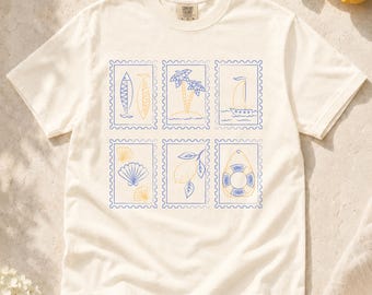 Sardines Shirt by Haku Raku, Comfort Colors Ocean Stamp Tee, Italy Amalfi Coast Vacation Shirt,  Fisherman Aesthetic, Europe Foodie Gift