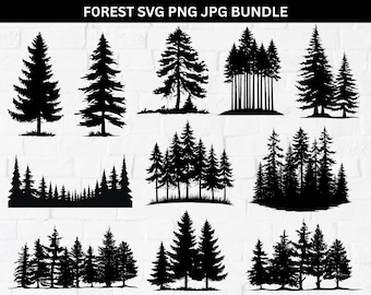 Forest SVG Bundle 2, Forest Clipart Bundle, Forest Silhouette, Trees svg Bundle, Trees Silhouette svg, Forest Outdoor svg, Camping svg