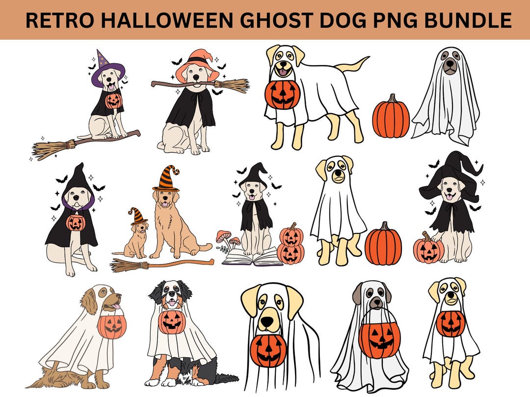Ghost Dog Retro Spooky Season Svg, Ghost Dog Halloween Svg, Dog ...