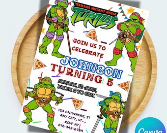 Ninja Turtles Birthday Invitation: Editable Karate Party Invite (PDF Template)