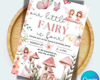 Boho Fairy First Birthday Invitation: Enchanted Garden (Digital Download)