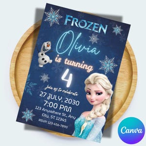 Frozen Birthday Invitation: Anna & Elsa Party, Editable Template