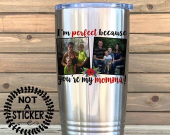 Photo Tumbler, Photo Mug, 20oz tumbler, custom tumbler, Baseball Mom mug, 30oz tumbler, picture of kids, christmas gift, photo travel mug