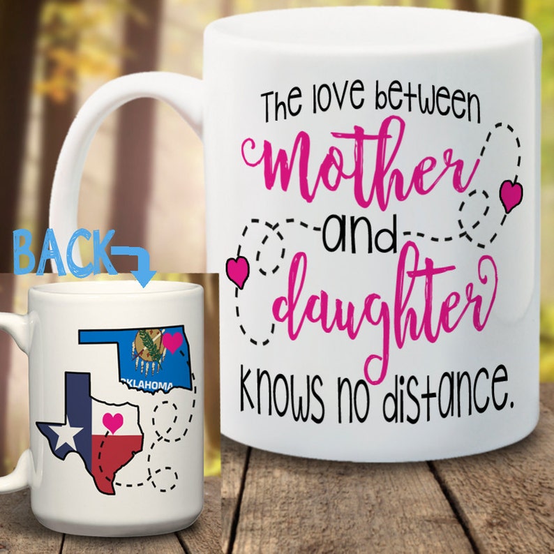States Mug Mother Daughter Distance Mug Never Apart mug Etsy