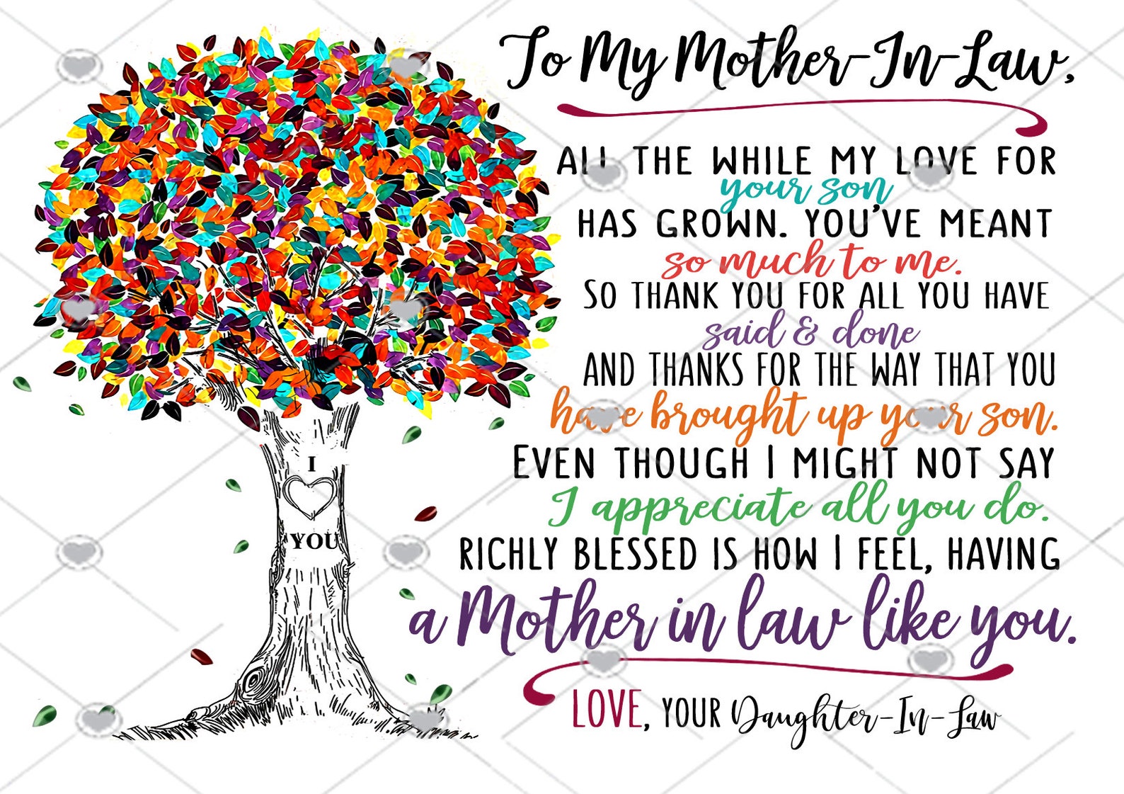 To My Mother in Law Mug Mother in Law Tree Mug Thank You for | Etsy