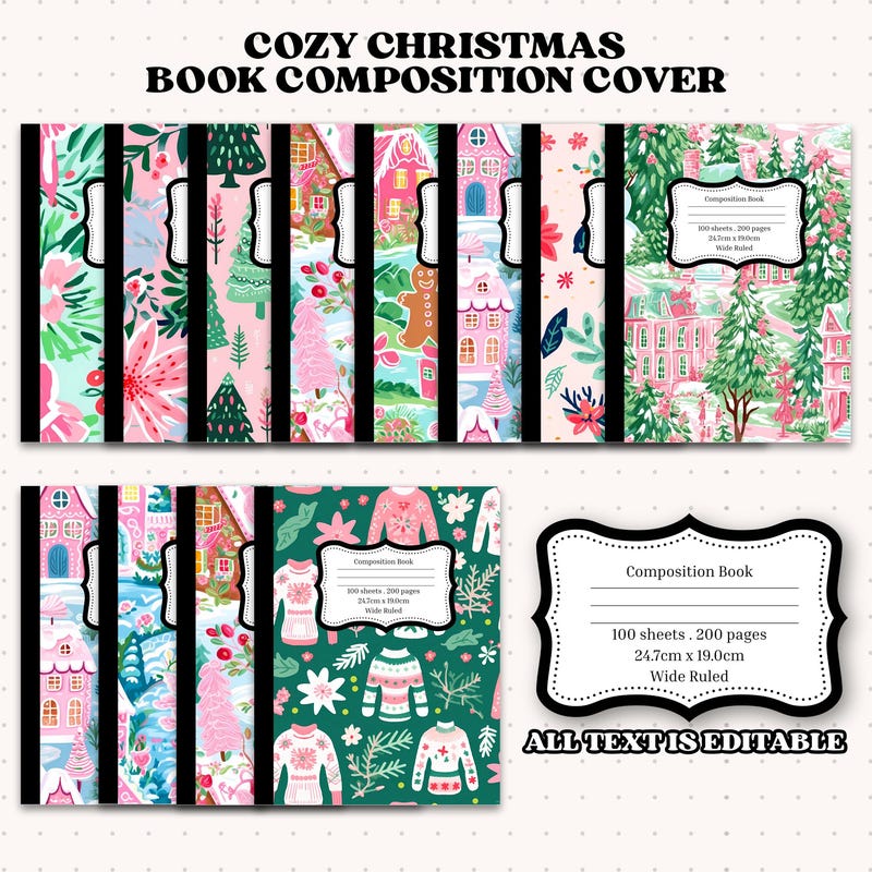 Notebook Composition Decoraed Decorated Notebook Covers - Etsy