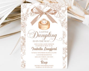 Dumpling Baby Shower Invitation Bao Baby Shower Invite A Little Dumpling Is On The Way Bao Gender Neutral Baby Shower Bao Dumpling Dimsum
