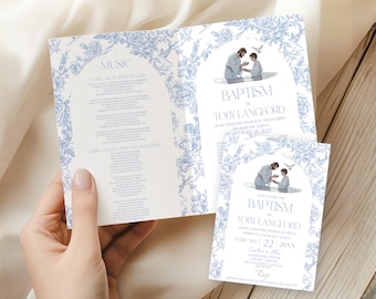 LDS Baptism Program Template with Invitation, Lds Program Template, Lds Church Template, Boy Baptism Program, Lds Program Baptism