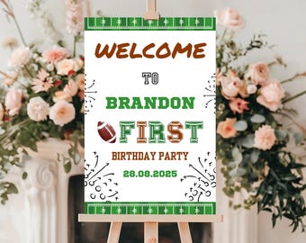 First Year Down Welcome Sign Football Party Welcome Sign Football Party Signs Football Party Decor First Year Down Decorations